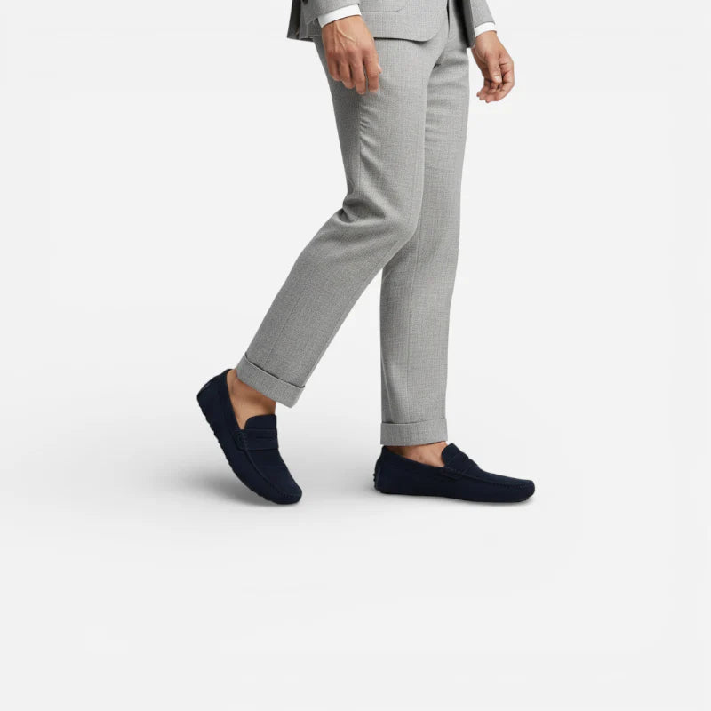 Mocassin Pour Homme Daim Bleu Marine