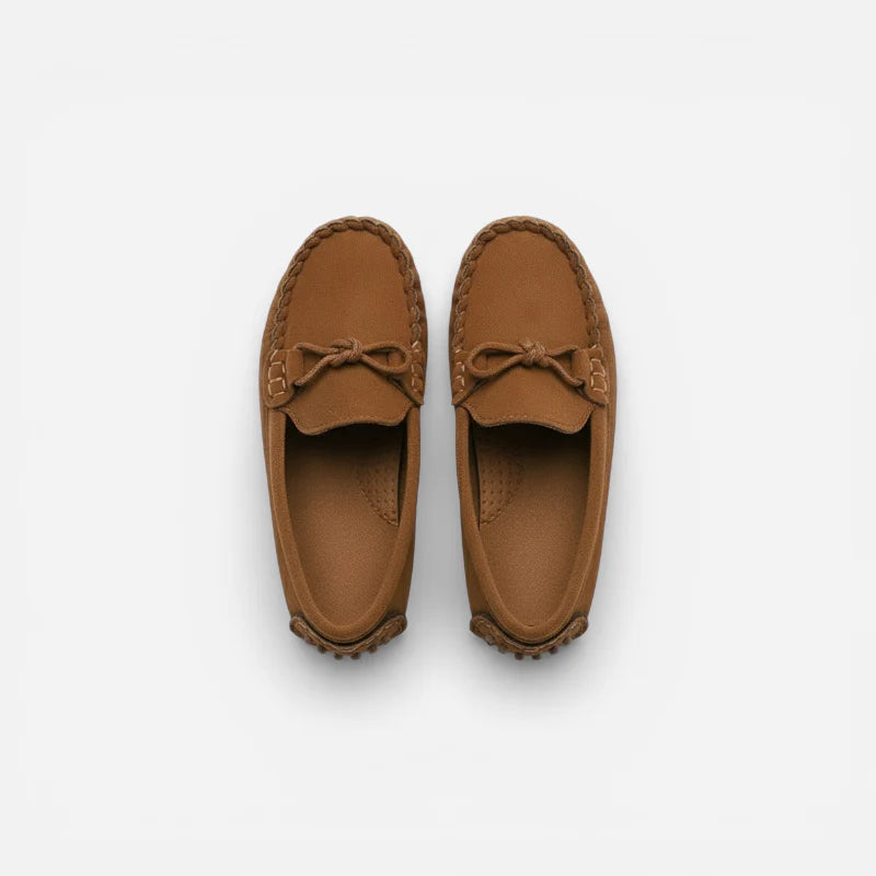 Mocassin Enfant En Daim Marron Bateau