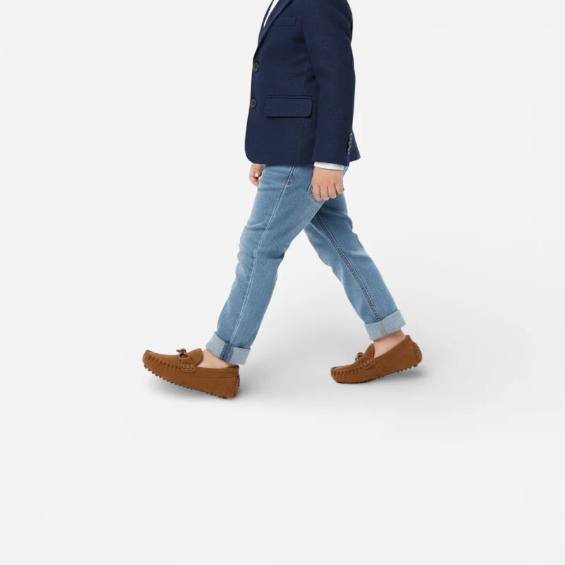 Mocassin Enfant En Daim Marron Bateau
