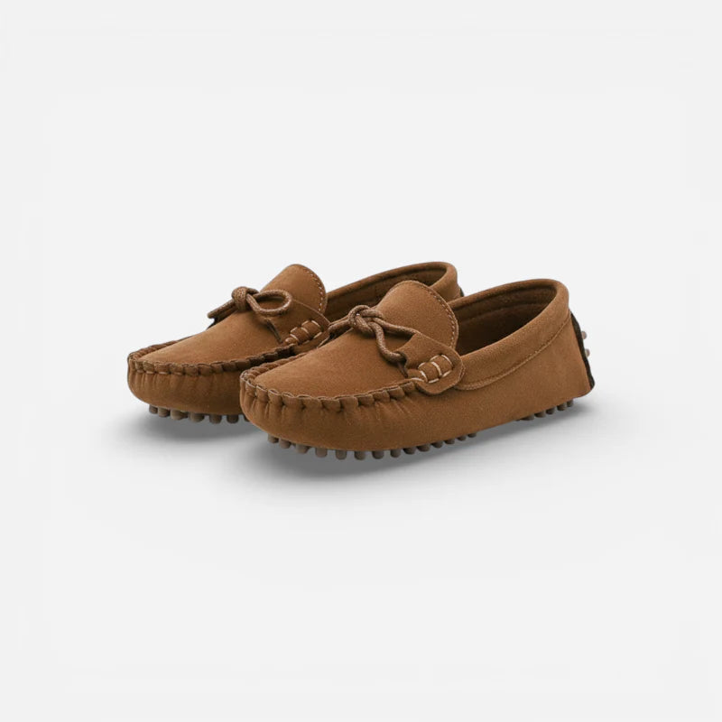 Mocassin Enfant En Daim Marron Bateau