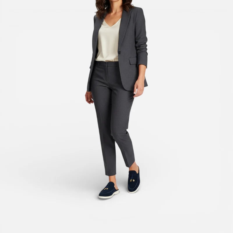 Mocassin En Daim Marine Coupé Femme