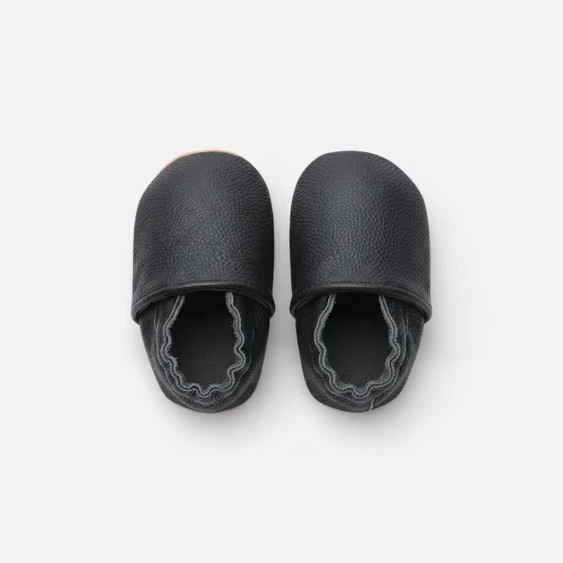 Mocassin Cuir Noir Bébé