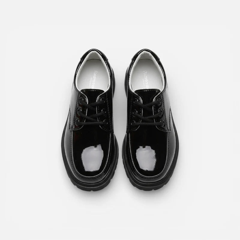 Mocassin Compensé Noir Vernis Pour Garçon