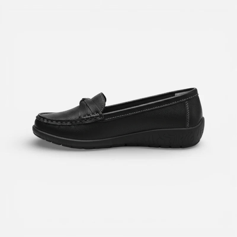 Mocassin Cuir Femme Noir