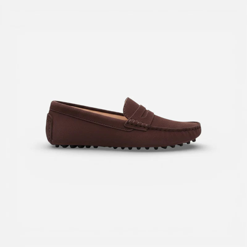 Mocassin En Daim Marron Pour Femme