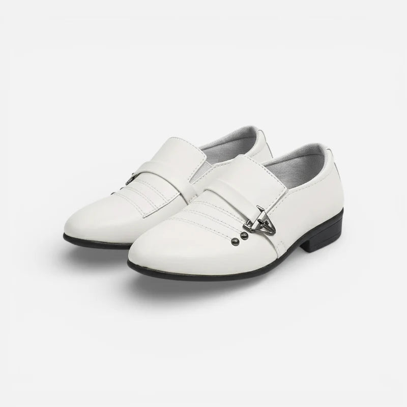 Mocassin Talon Pour Garçon Blanc