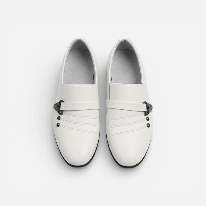 Mocassin Talon Pour Garçon Blanc