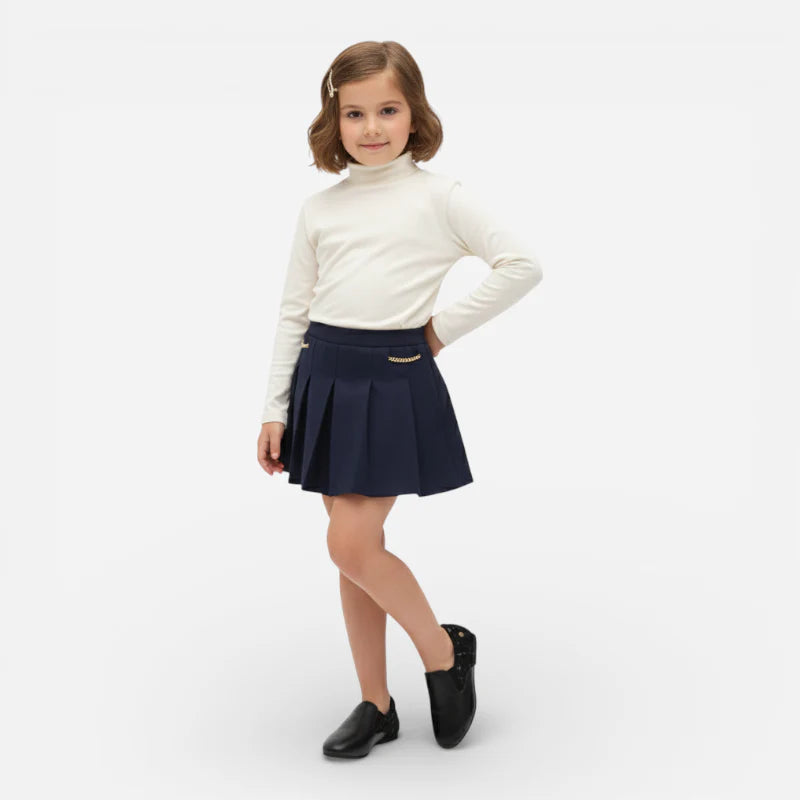 Mocassin Fillette Noir En Cuir