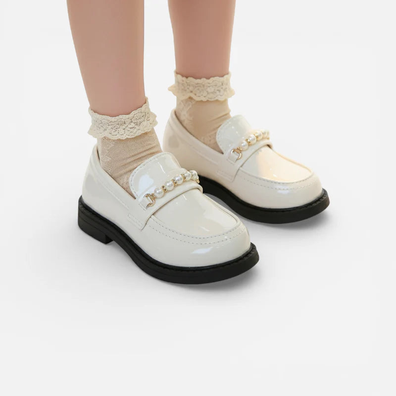 Mocassin Beige Perle Pour Fillette