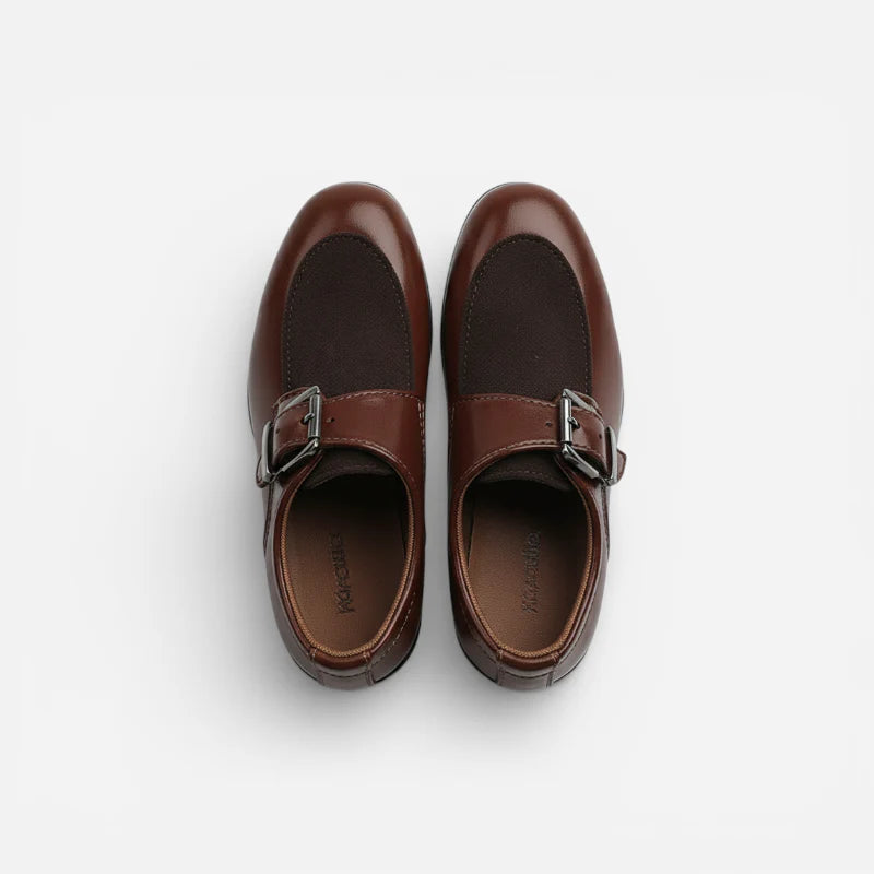 Mocassin Garçon Cuir Daim Marron