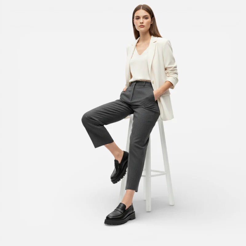 Mocassin Plateforme En Cuir Noir Pour Femme