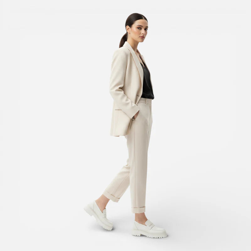 Mocassin Plateforme En Cuir Blanc Pour Femme