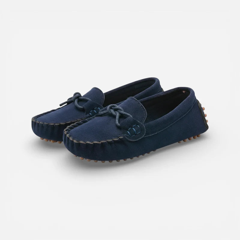 Mocassin Bleu Marine En Daim Enfant Bateau