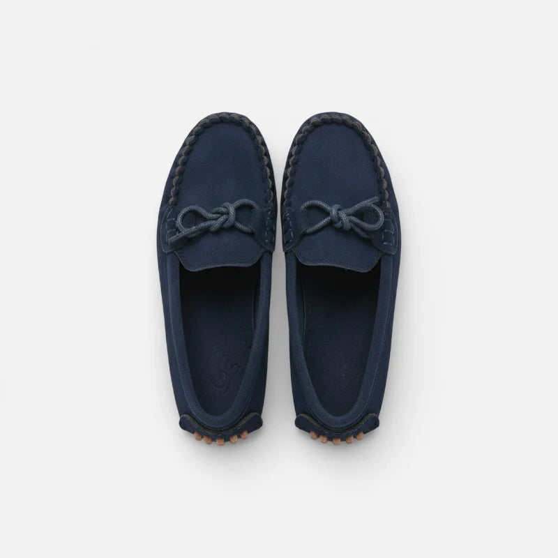 Mocassin Bleu Marine En Daim Enfant Bateau