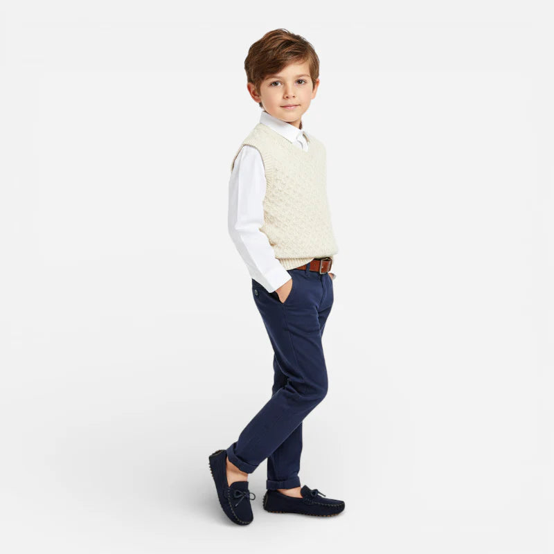 Mocassin Bleu Marine En Daim Enfant Bateau