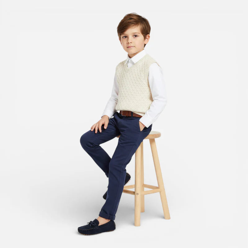 Mocassin Bleu Marine En Daim Enfant Bateau