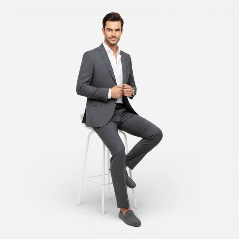 Mocassin Bateau En Daim Gris Foncé Pour Homme
