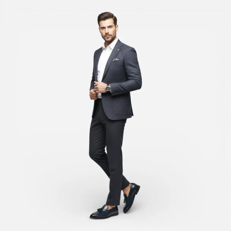Mocassin En Cuir Marine à Gland Homme