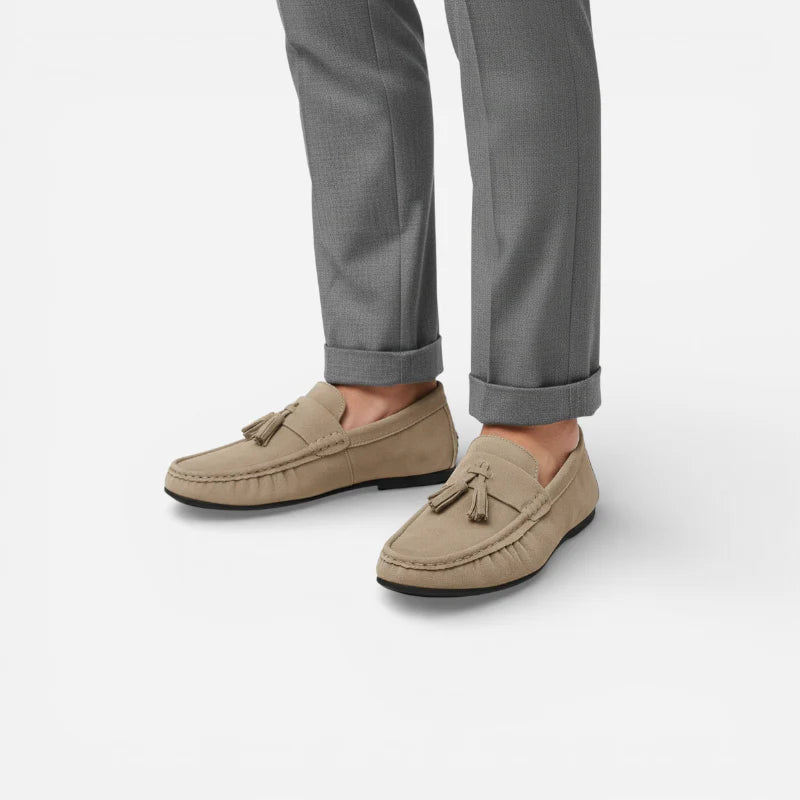 Mocassin En Daim Marron Clair Pour Bateau à Gland Homme