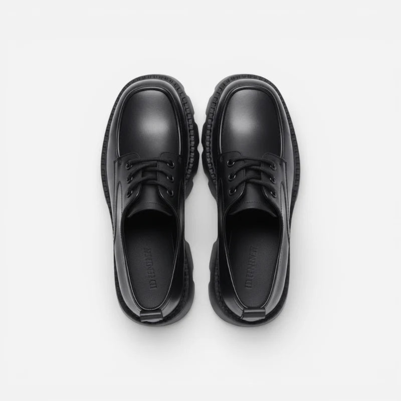 Mocassin À Lacet Plateforme Et Talon Noir Pour Femme