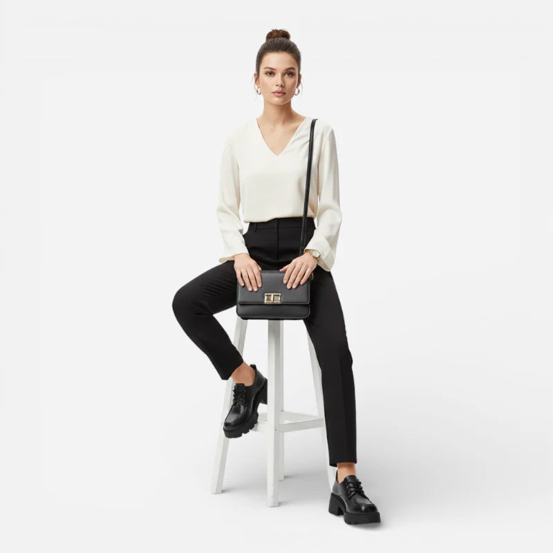 Mocassin À Lacet Plateforme Et Talon Noir Pour Femme