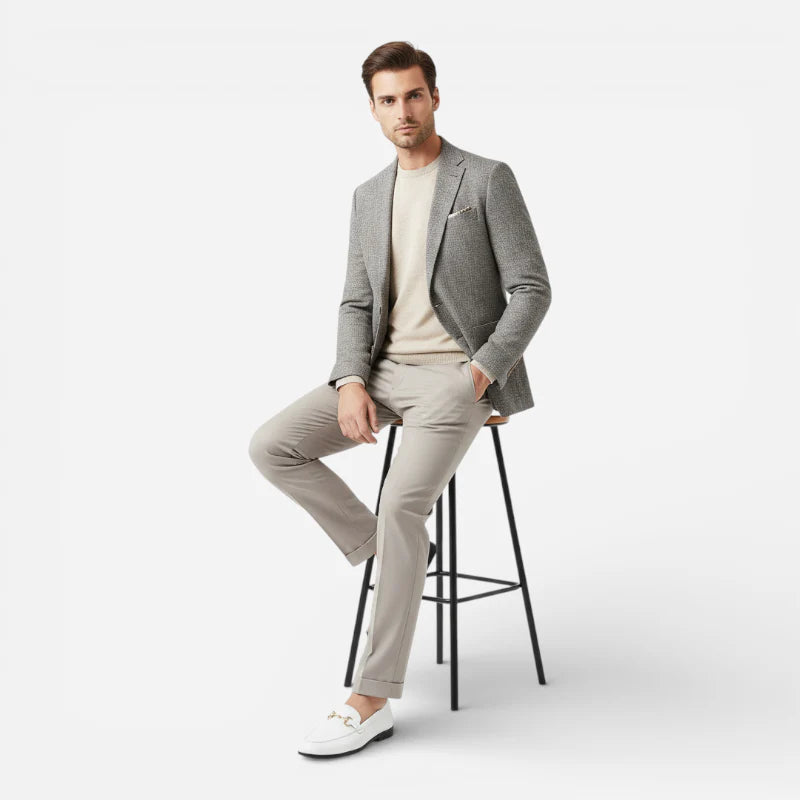 Mocassin Cuir Blanc Avec Mors Doré Chic Homme