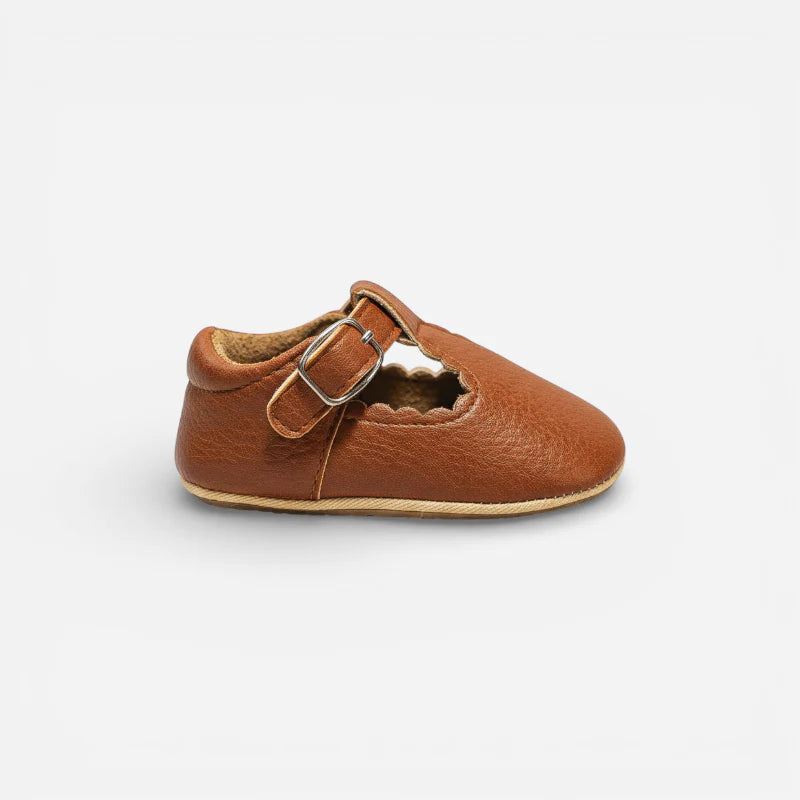 Mocassin Orthopédique Pour Bébé En Cuir Véritable Marron
