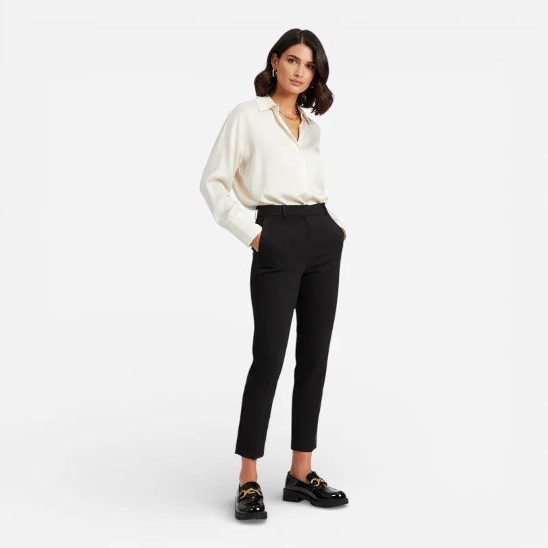 Mocassin Semelle Epaisse En Cuir Noir Vernis Pour Femme