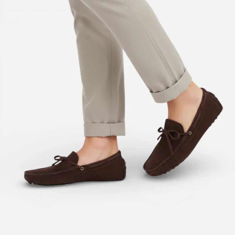 Mocassin Bateau Bordeaux été En Daim Nubuck Pour Homme