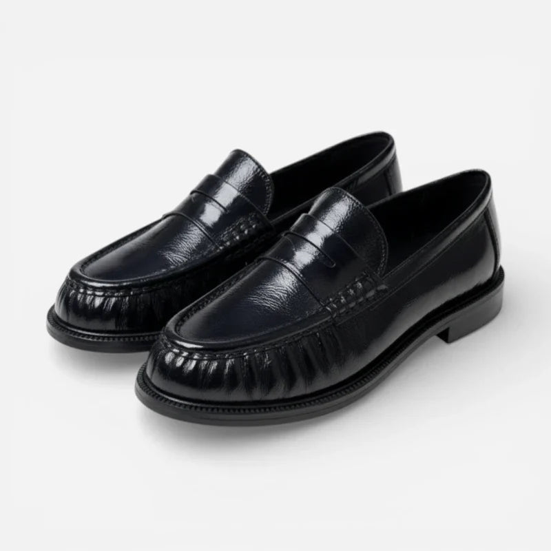 Mocassin Cuir Premium Noir Femme