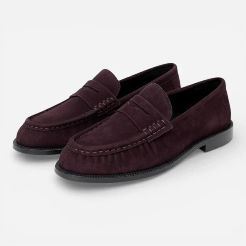 Mocassin Bordeaux Femme Daim