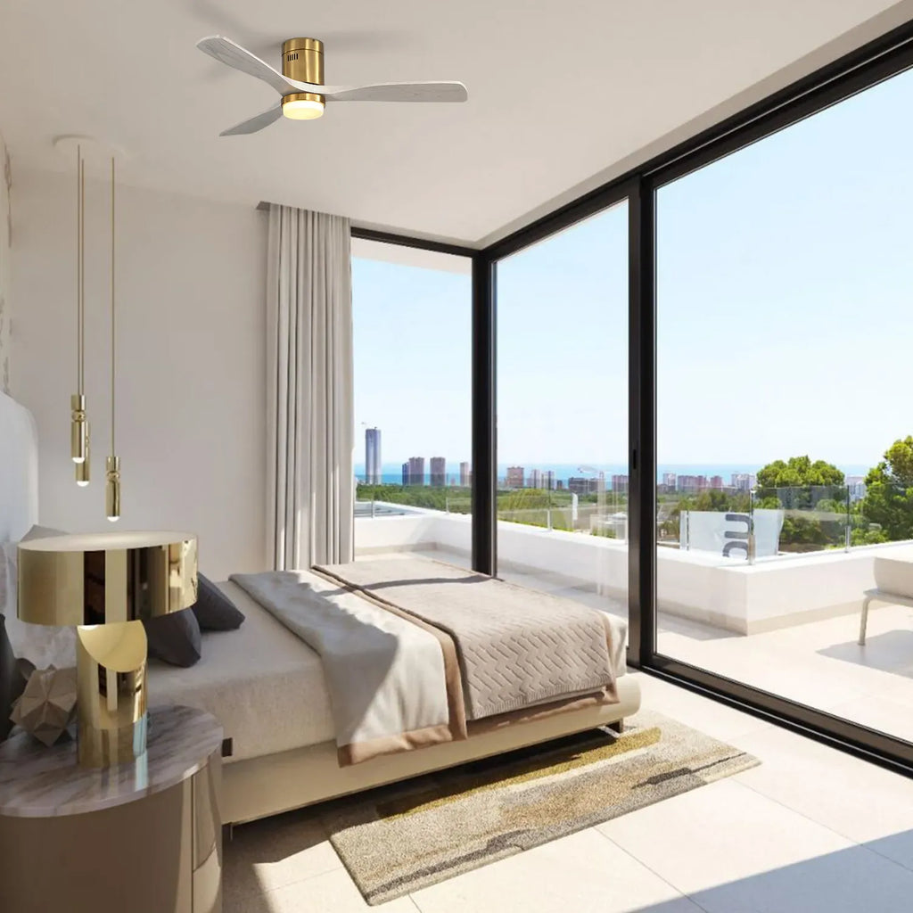 Miami | Ventilateur de plafond 132cm Aura - Pales bois & LED intégrée