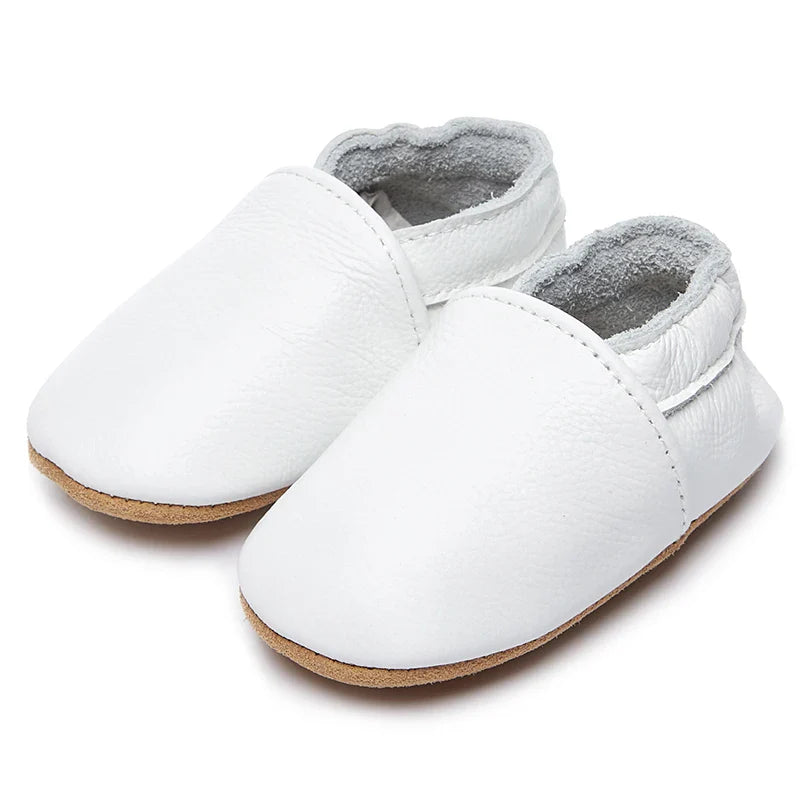 Mocassin Cuir Blanc Bébé