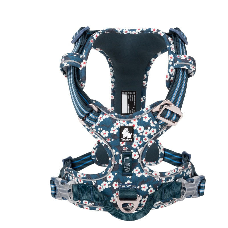 Harnais anti traction motif fleur