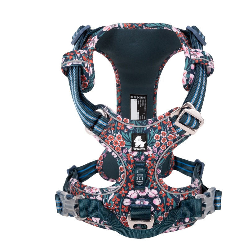 Harnais anti traction motif fleur