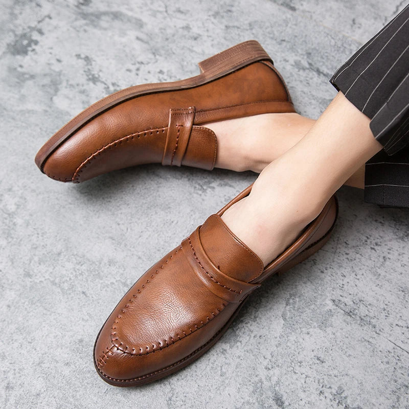 Mocassin Cuir Premium Marron De Ville Pour Homme