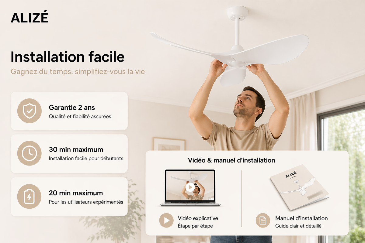 Capraia | Ventilateur design LED télécommande 97 cm