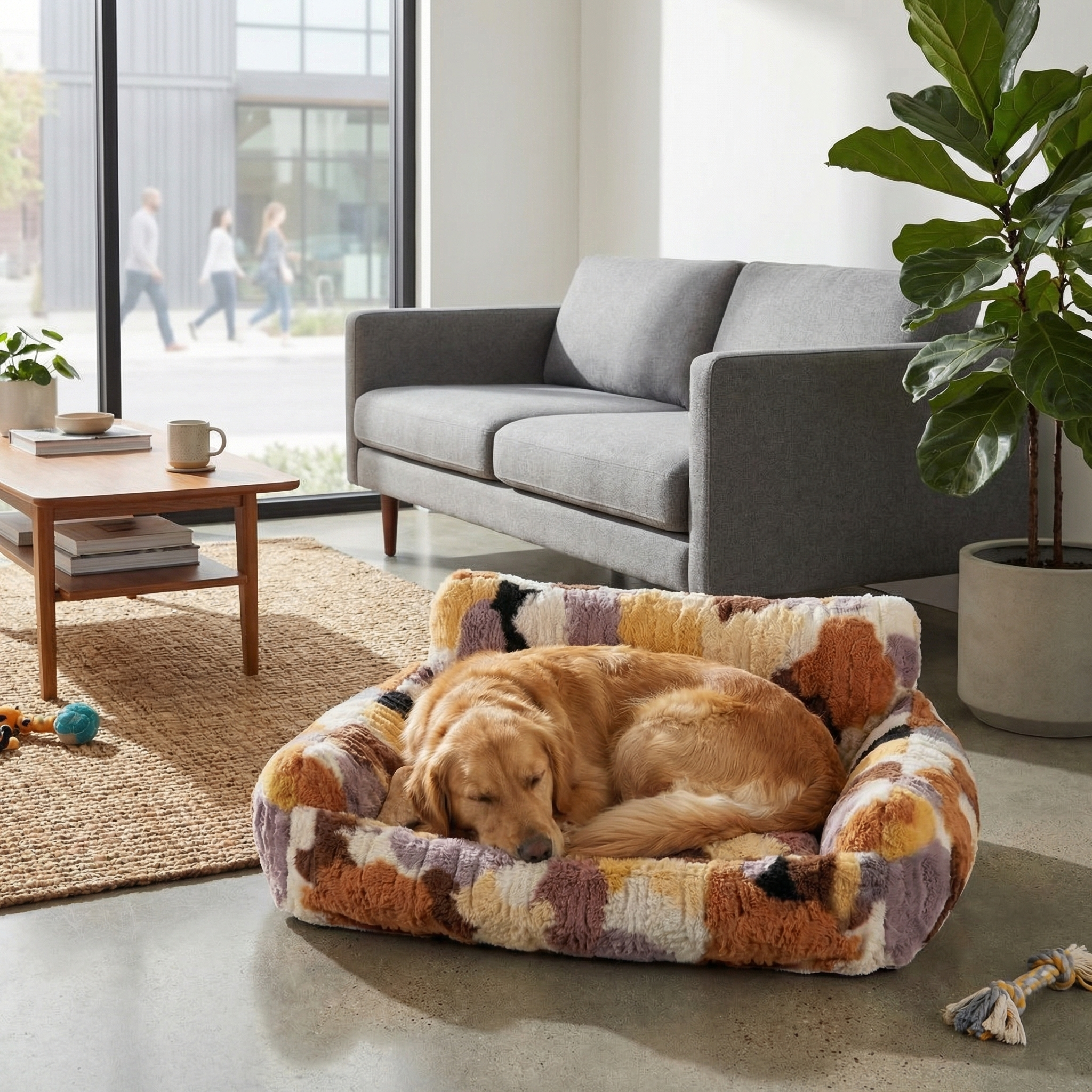 Panier chien orthopédique style zèbre