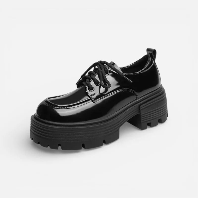 Mocassin Plateforme Cuir Vernis Femme
