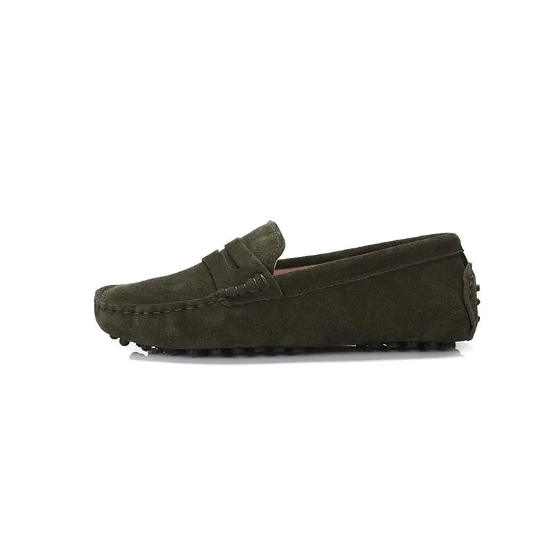 Mocassin Daim Kaki Femme