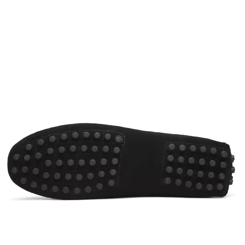 Mocassin Noir Daim Homme Chic Vintage