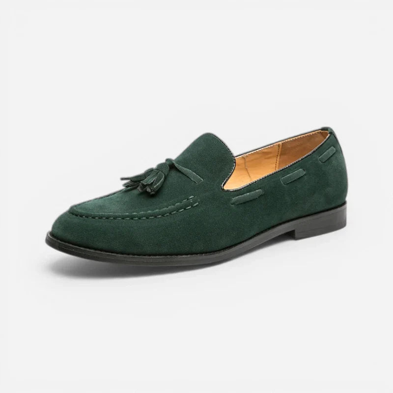 Mocassin Daim Vert Foncé à Gland Homme