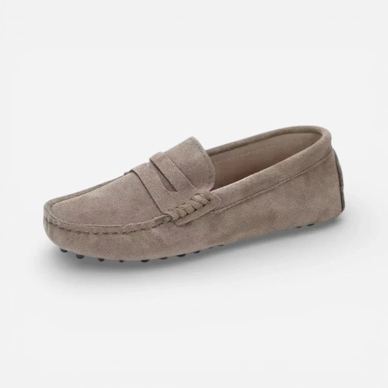 Mocassin Femme Daim Gris