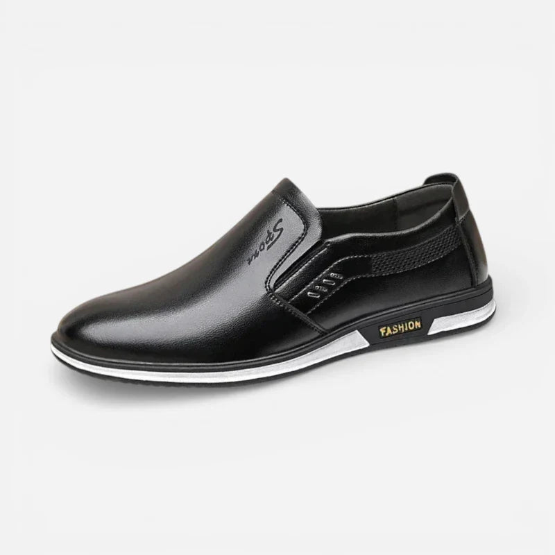 Mocassin Cuir Vernis Noir Pour Homme