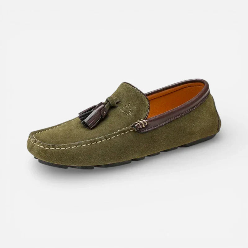 Mocassin En Daim Kaki à Gland Homme