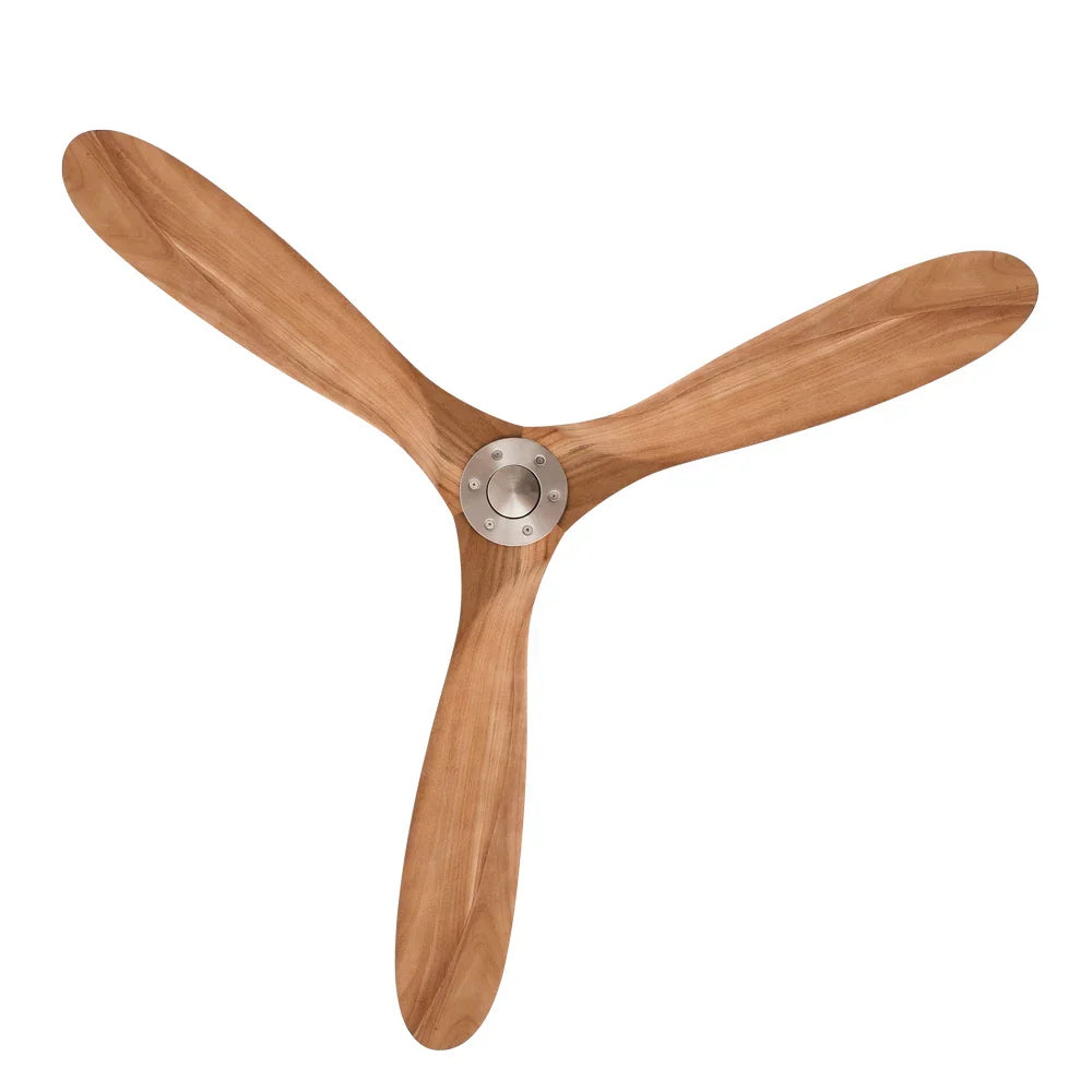 Frida | Ventilateur bois massif naturel et argent