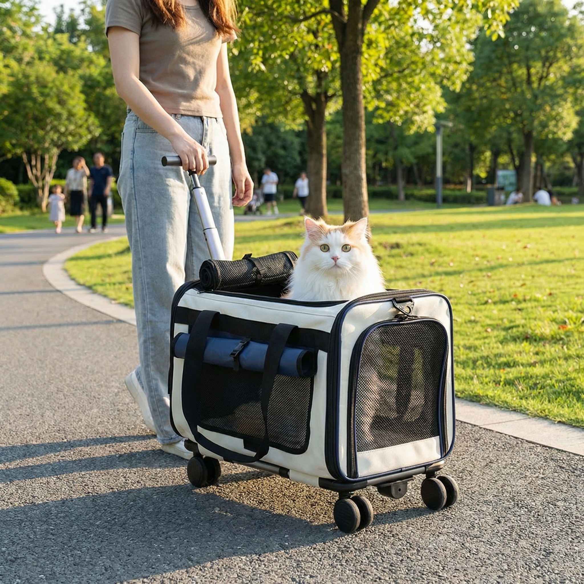 Sac de transport pour chat à roulettes