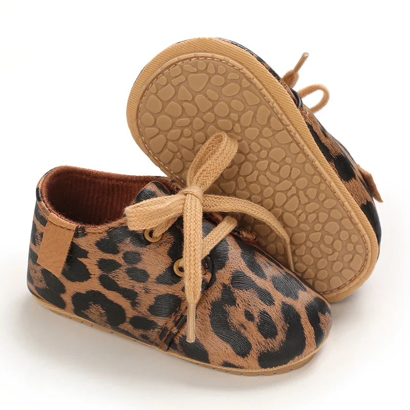 Mocassin Pour Bébé En Cuir Léopard