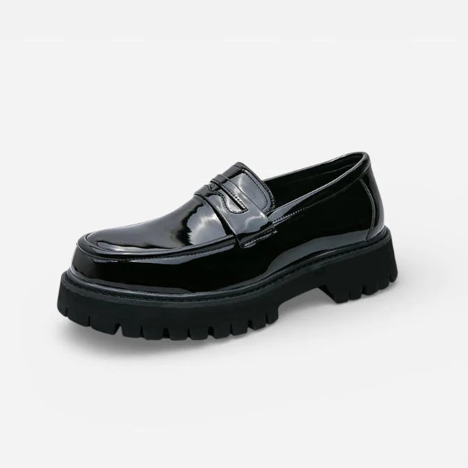 Mocassin Plateforme En Cuir Vernis Pour Homme