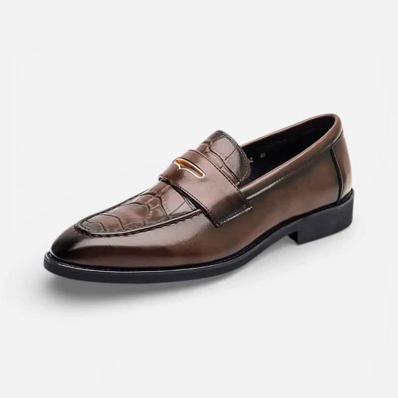 Mocassin En Cuir Marron Foncé Premium Pour Homme